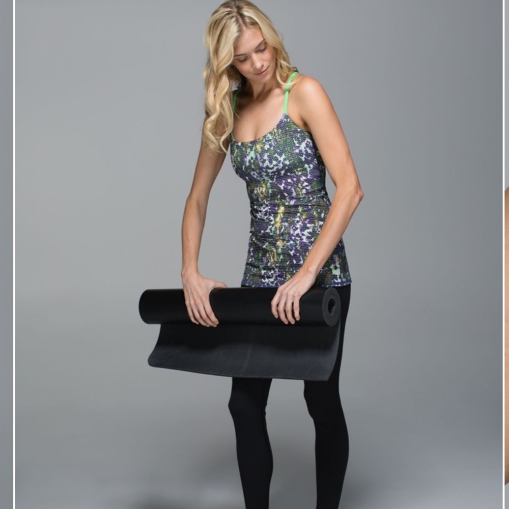 Lululemon Warrior Green Purple Patterned Strappy Tank